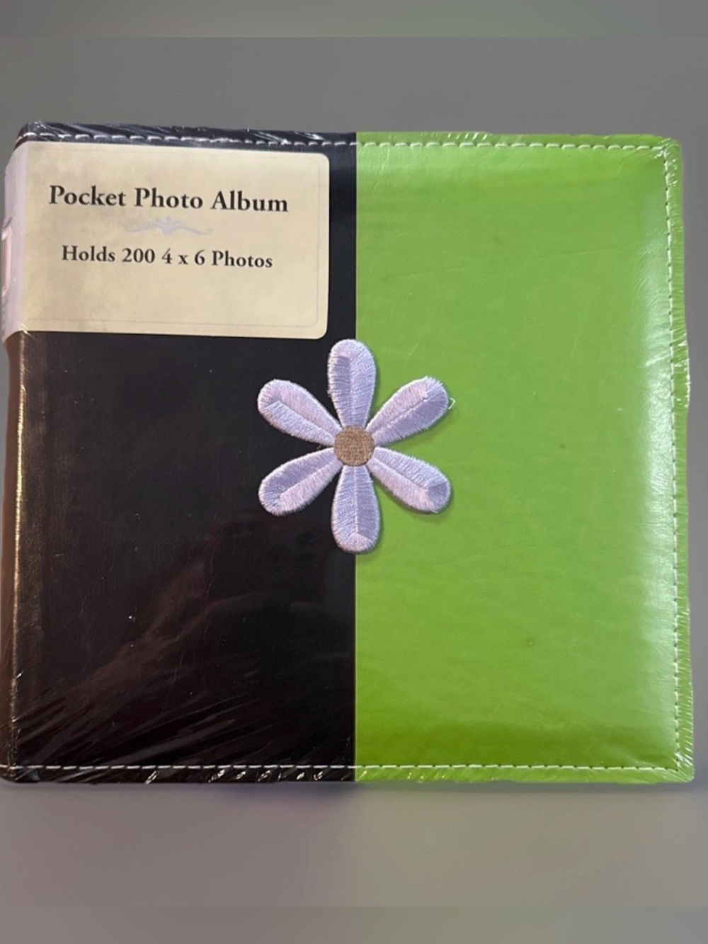 NWT Vintage Y2K Daisy Lime Green Pocket Photo Album deadstock
